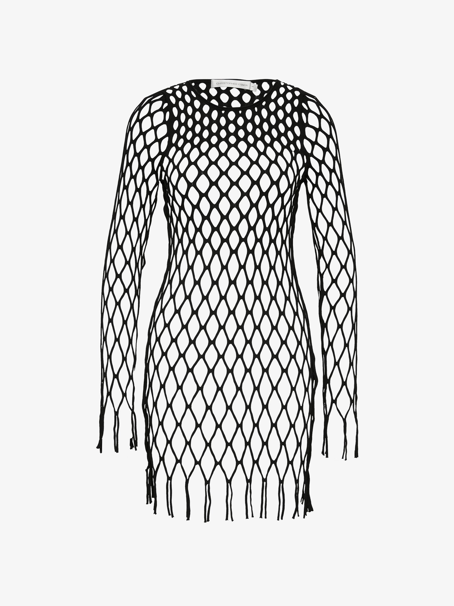 christopher esber mesh dress Christopher Esber Contrast Sheer Panel Dress in Walnut