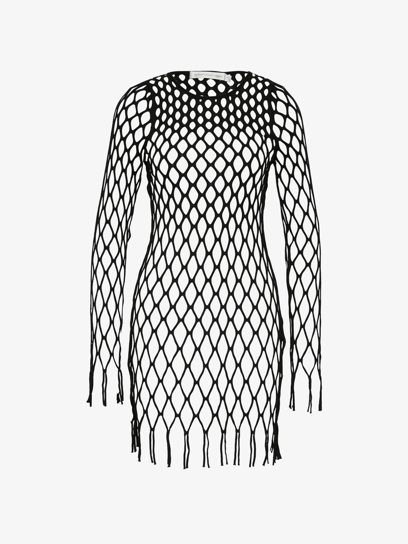Knitted Mesh Mini Dress - Image 5