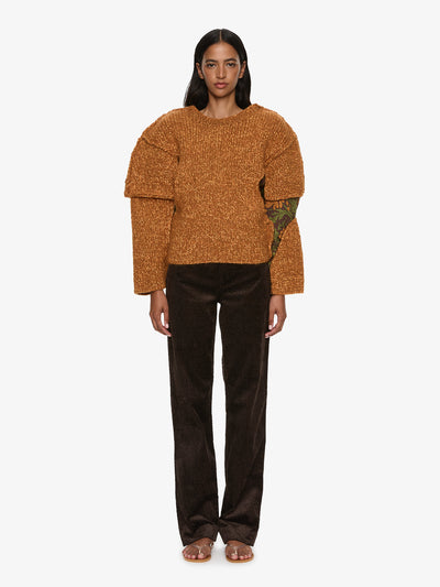 Deconstructed Brocade Knit Sweater