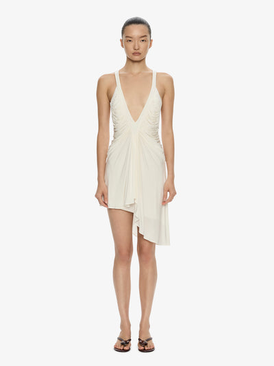 Suspended Jersey Fluted Mini Dress