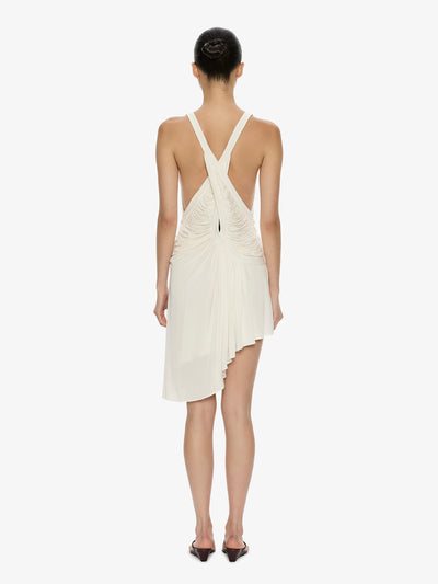 Suspended Jersey Fluted Mini Dress