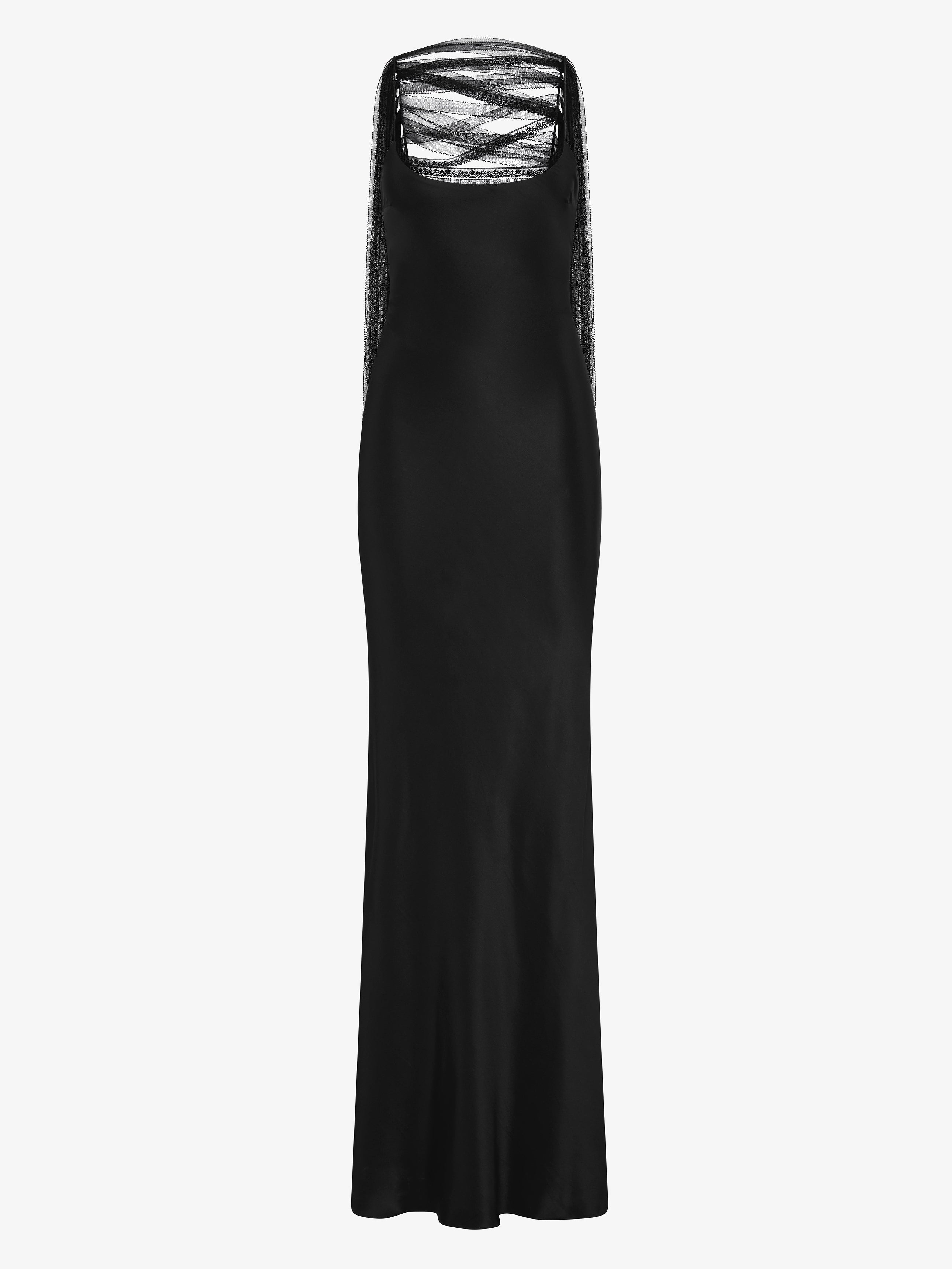 Lattice Lace Silk Gown