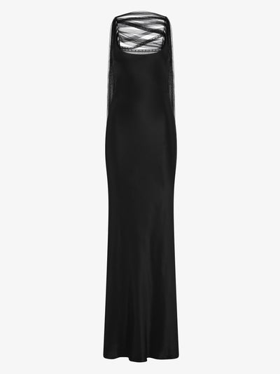 Lattice Lace Silk Gown