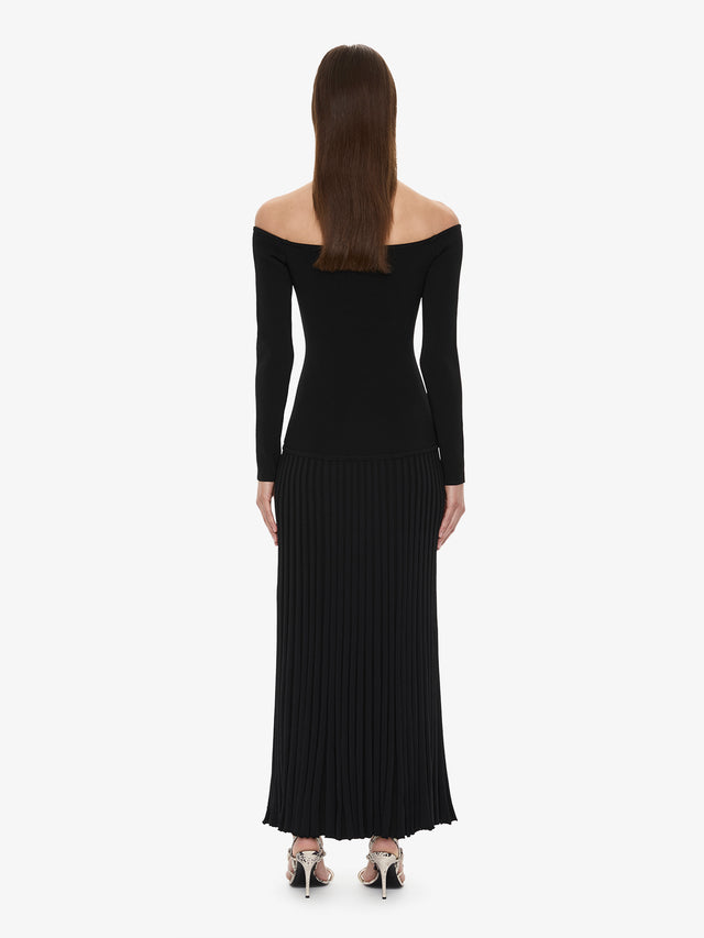 Salacia Pleated Off Shoulder Dress