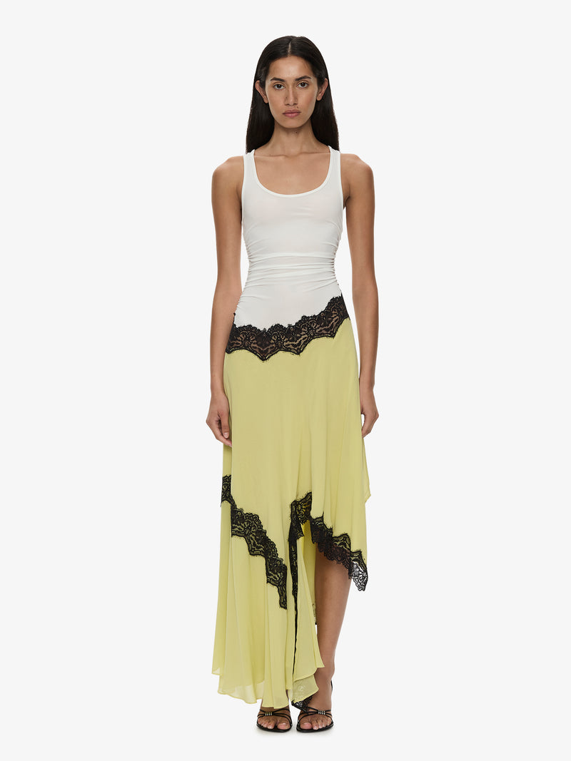 Cutaway Lace Gathered Tank Dress - Image 1