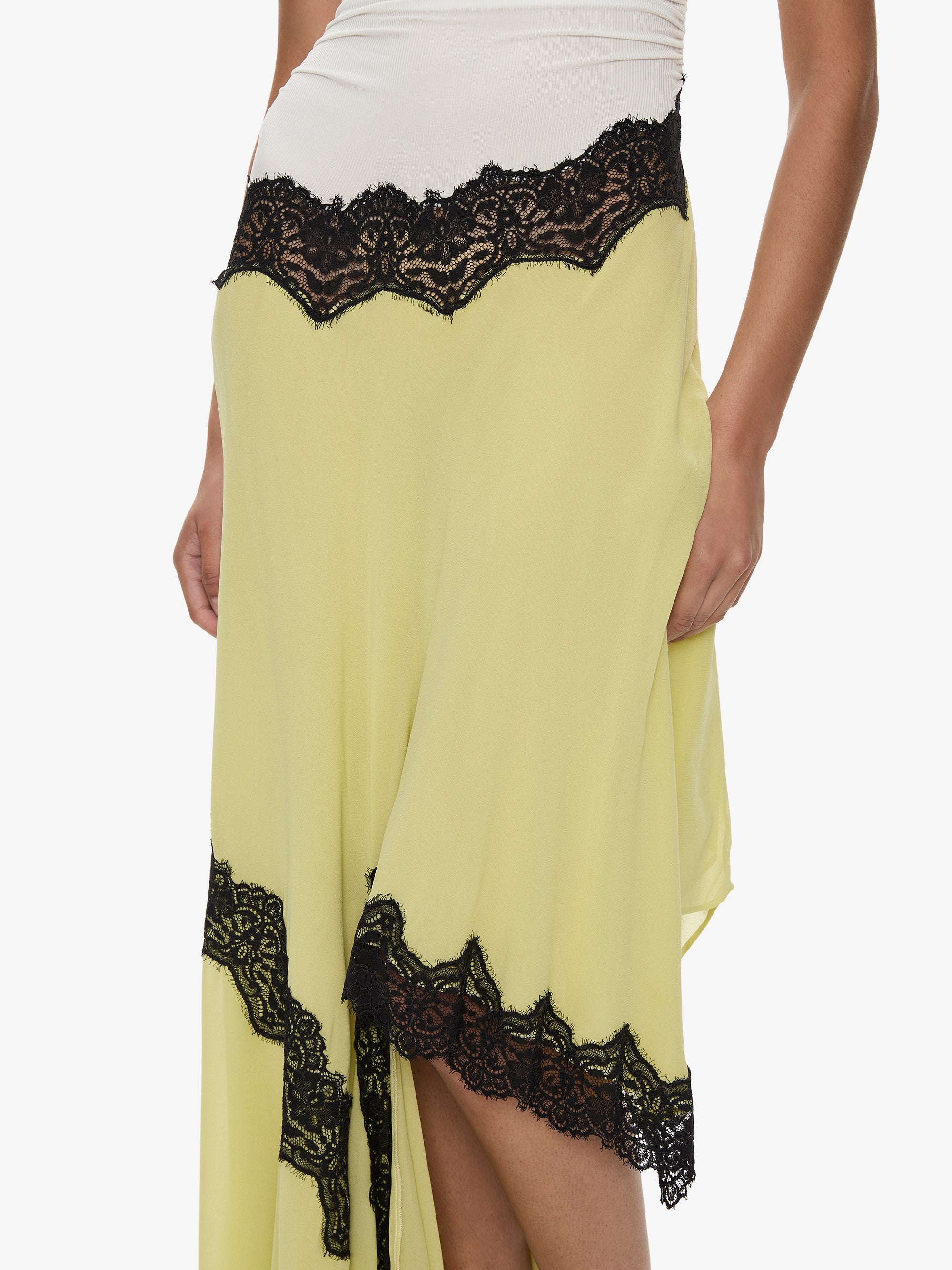 Cutaway Lace Gathered Tank Dress