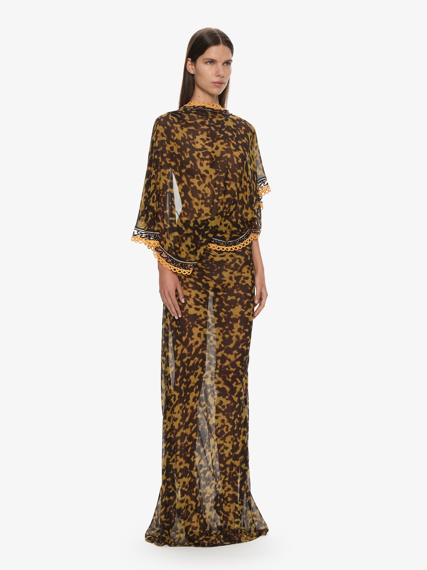 Roule Trimmed Backless Drape Dress