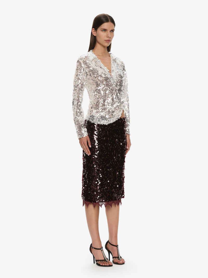 Opaline Sequin Long Sleeve Polo - Image 3
