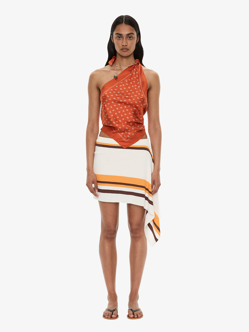 Straccio Knitted Extension Drape Mini Skirt - Image 1