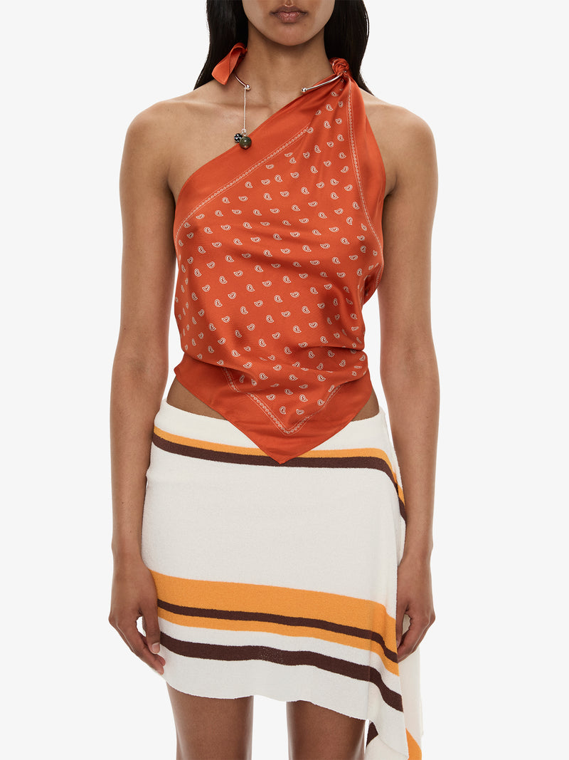 Straccio Knitted Extension Drape Mini Skirt - Image 3