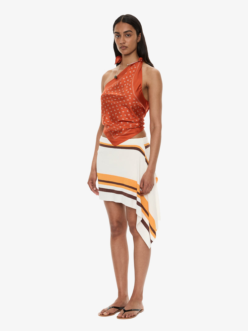 Straccio Knitted Extension Drape Mini Skirt - Image 2