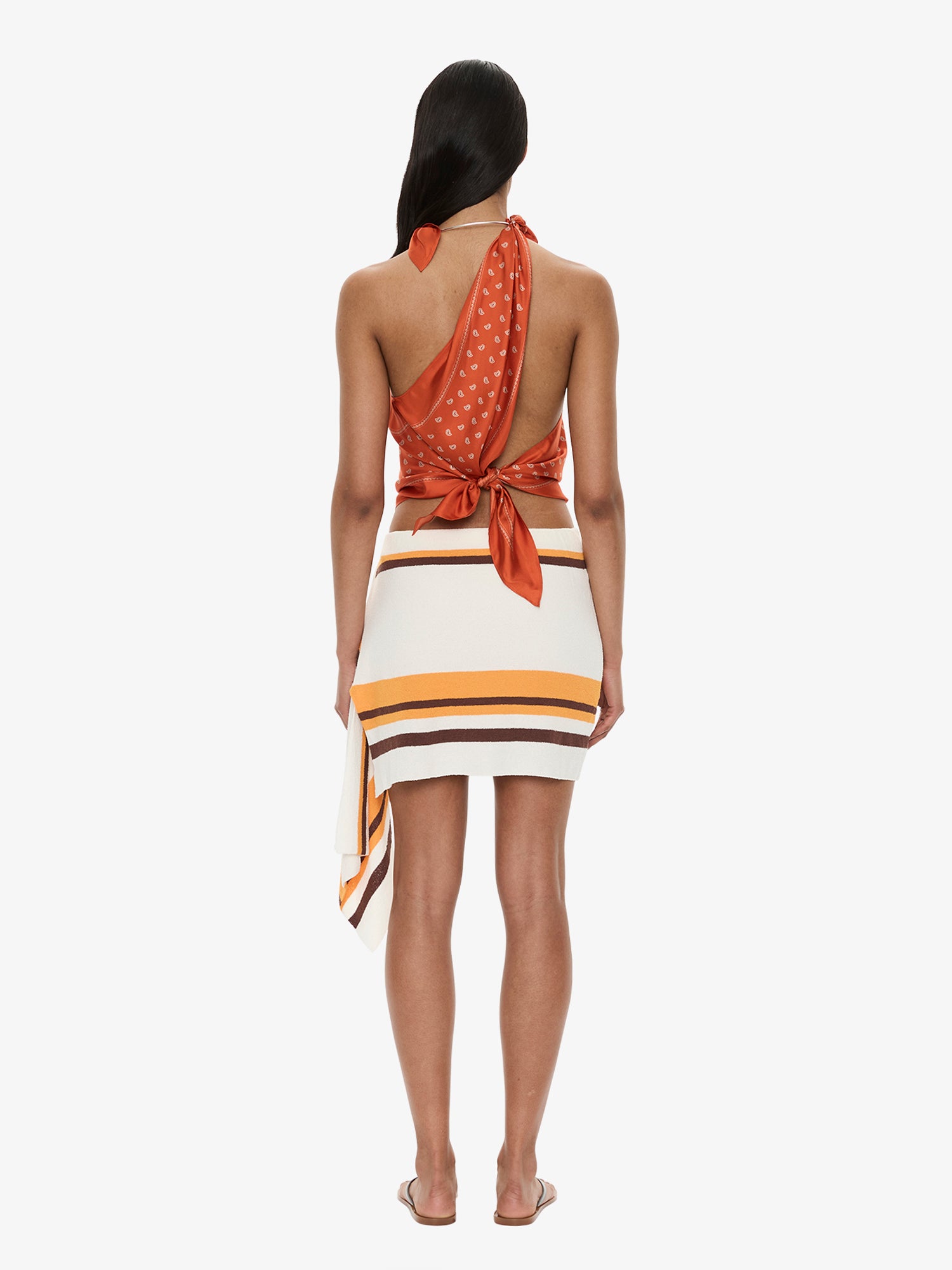 Straccio Knitted Extension Drape Mini Skirt