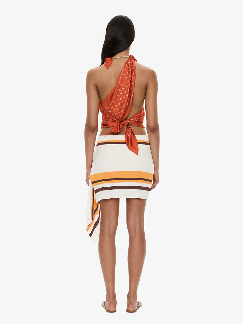 Straccio Knitted Extension Drape Mini Skirt - Image 4