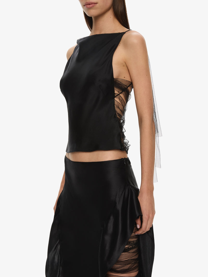 Lattice Lace Silk Top - Image 3