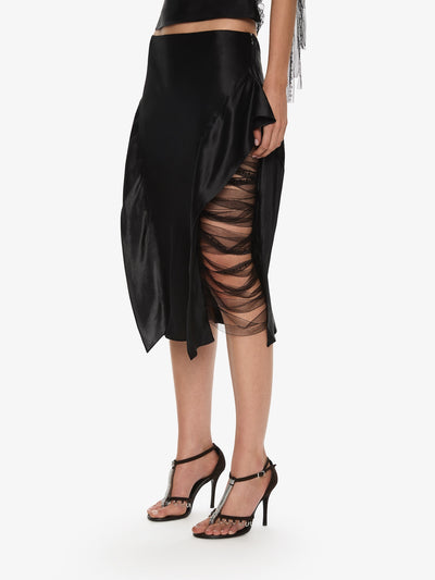 Lattice Lace Silk Skirt