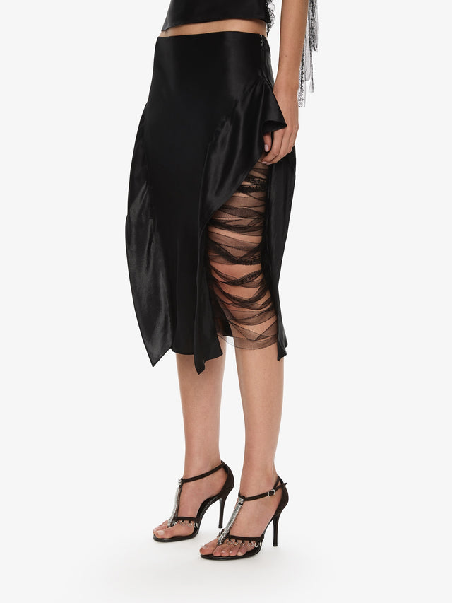Lattice Lace Silk Skirt