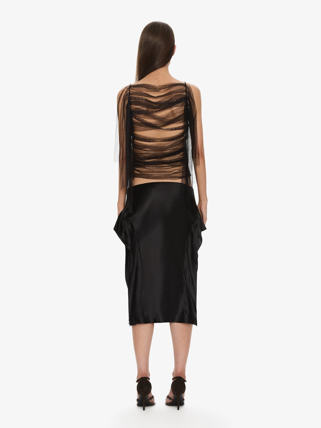 Lattice Lace Silk Top