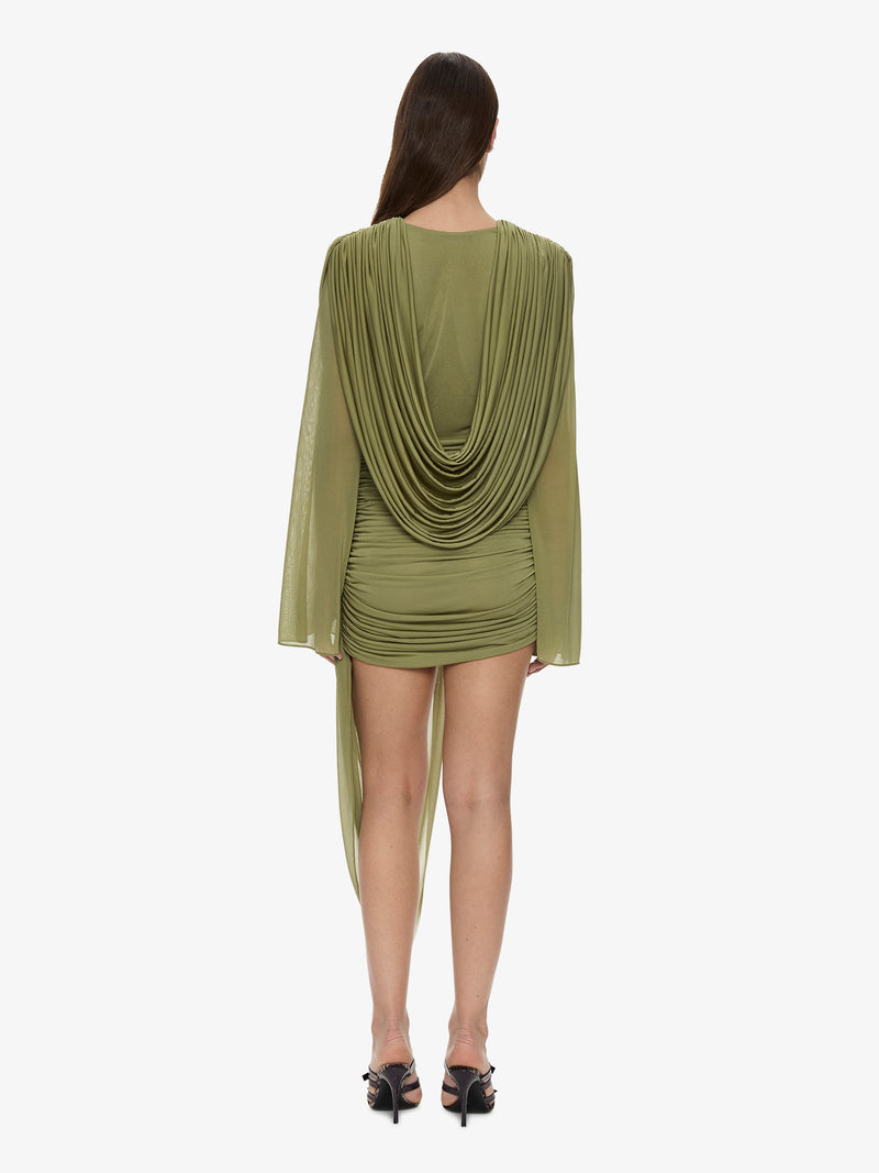 Ripple Drape Long Sleeve Mini Dress - Image 5
