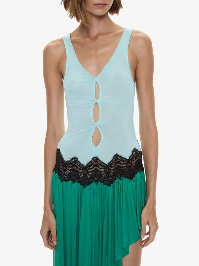 Open Twist Swept Tank Dress