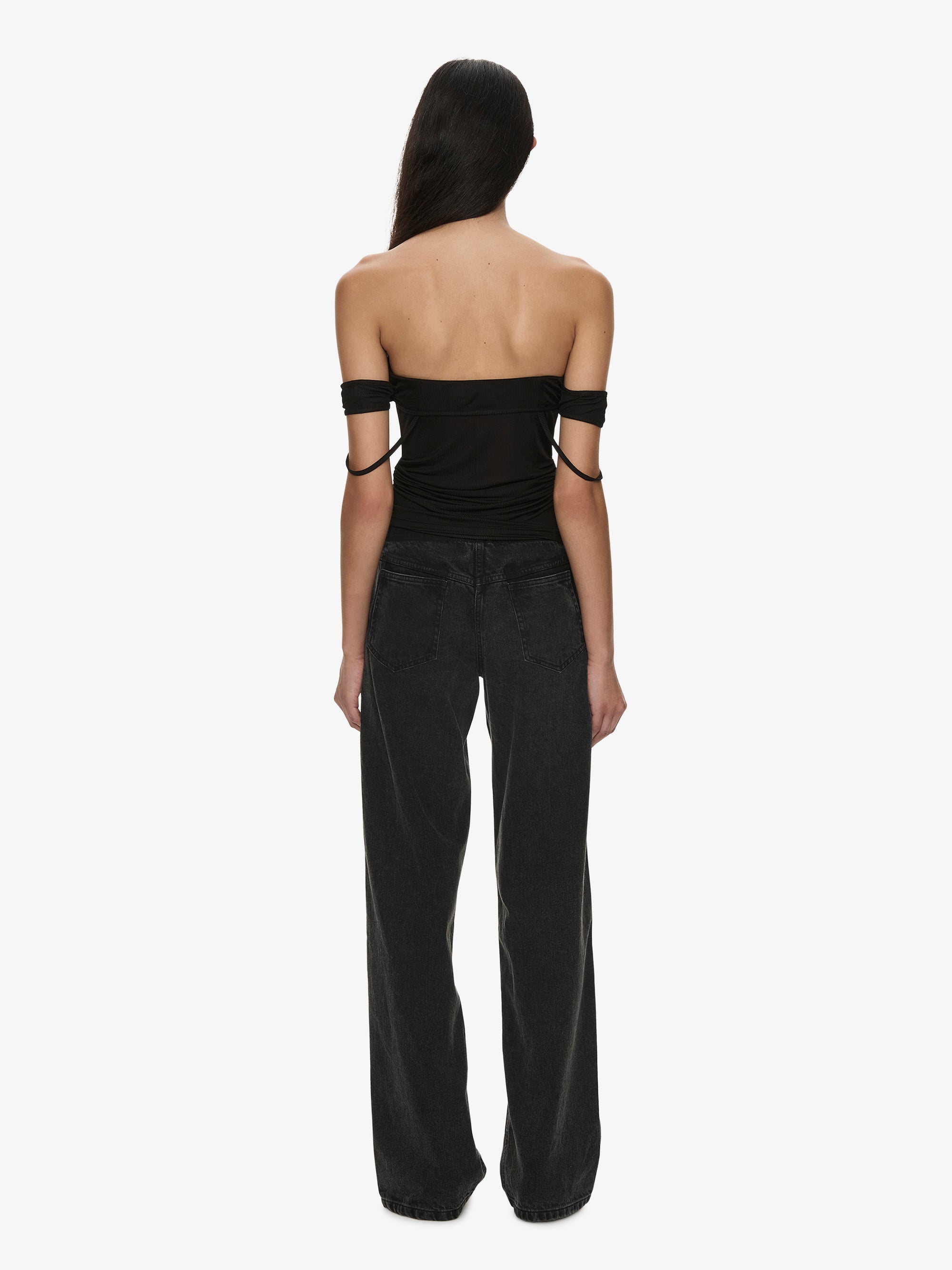 Hibiscus Embroidered Rib Foldover Cami