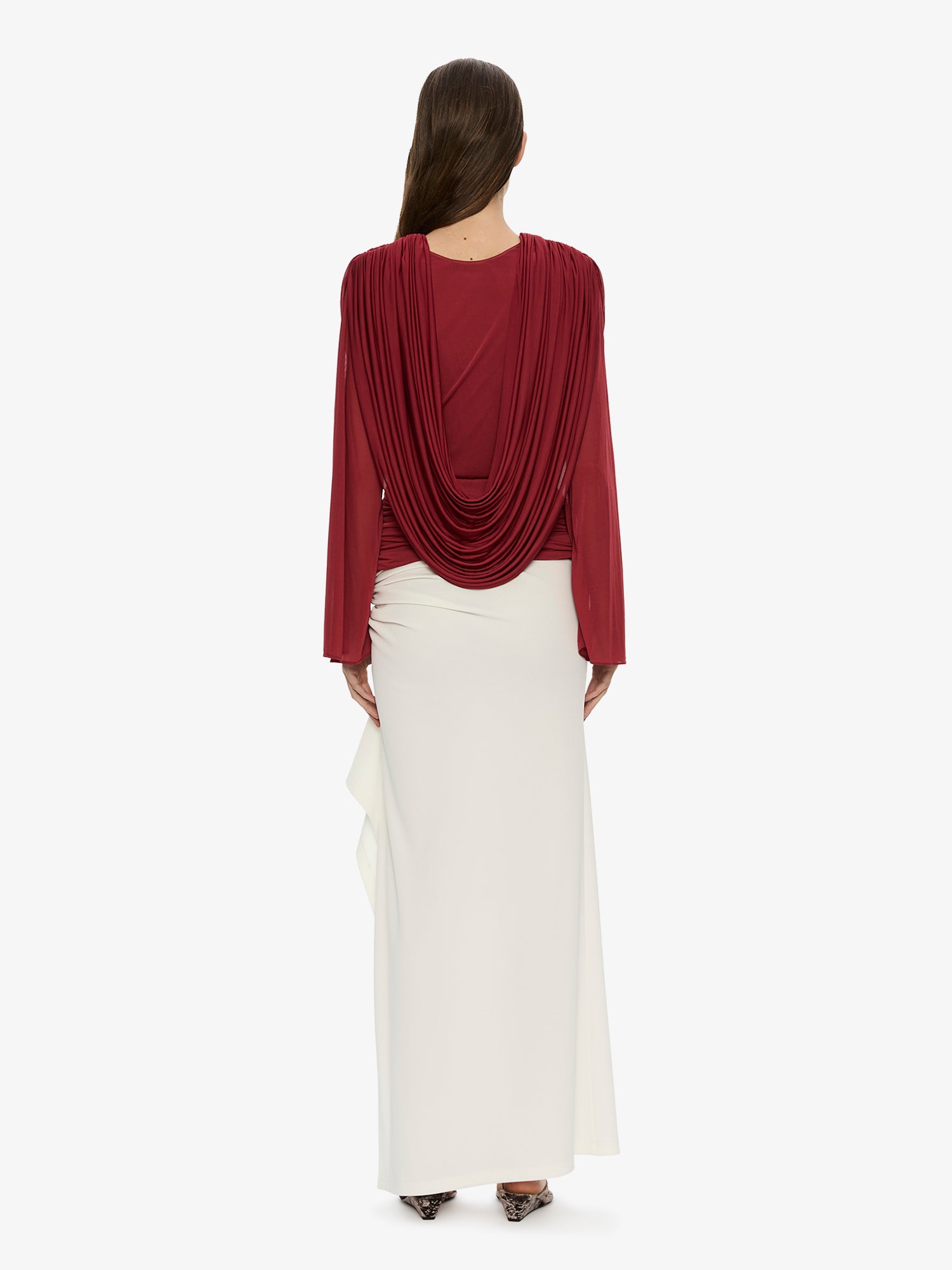 Ripple Drape Long Sleeve Top
