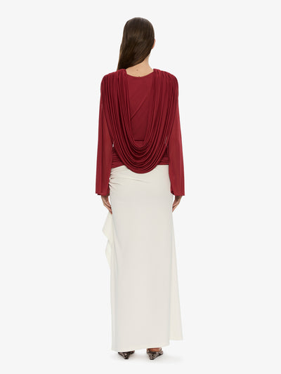 Ripple Drape Long Sleeve Top