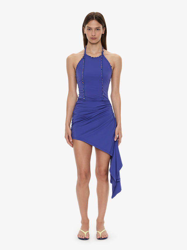 Beach Quartz Ruched Mini Dress