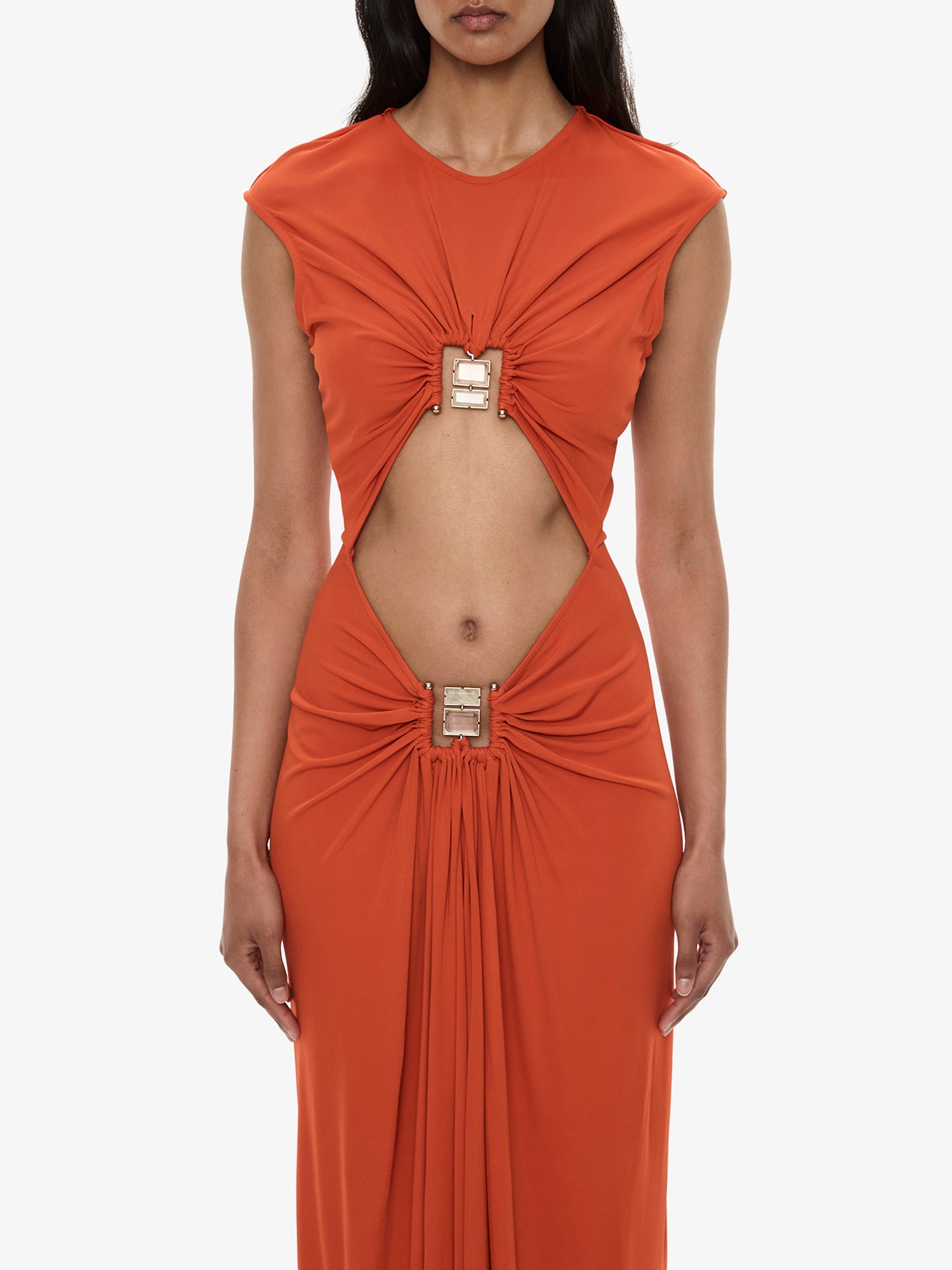Bezel Quartz Disconnect Short Sleeve Dress