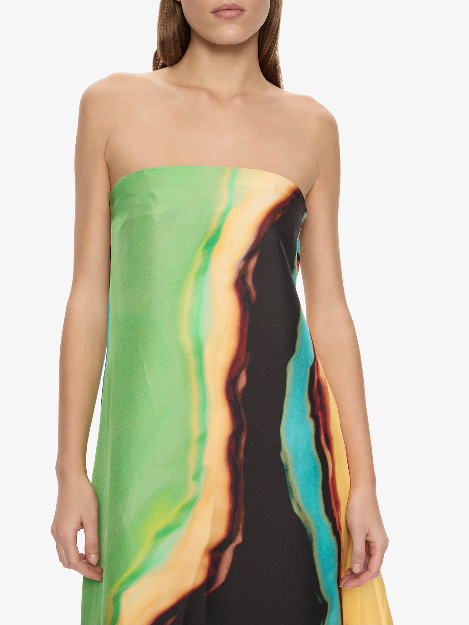 Aura Silk Strapless Dress