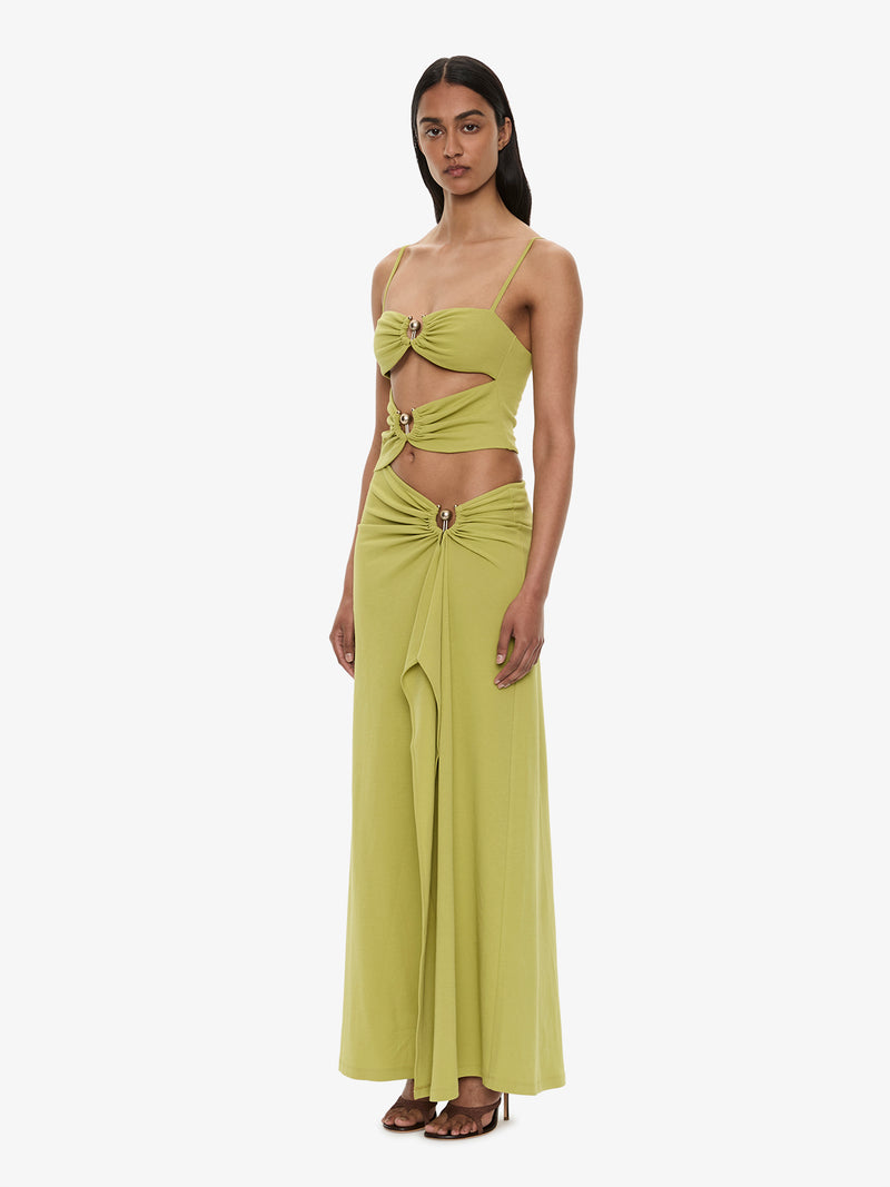 Orbit Ruched Disconnect Cascade Dress - Image 3