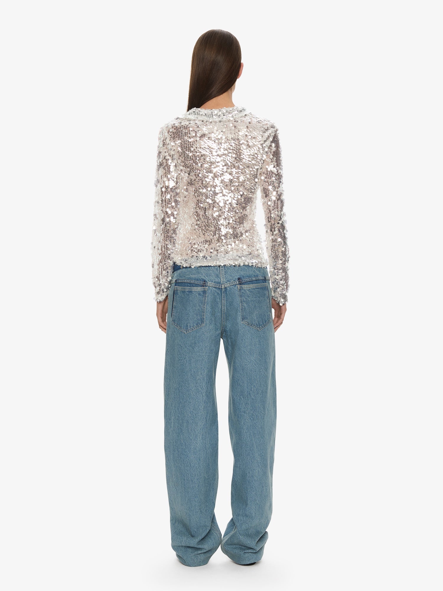 Opaline Sequin Long Sleeve Polo