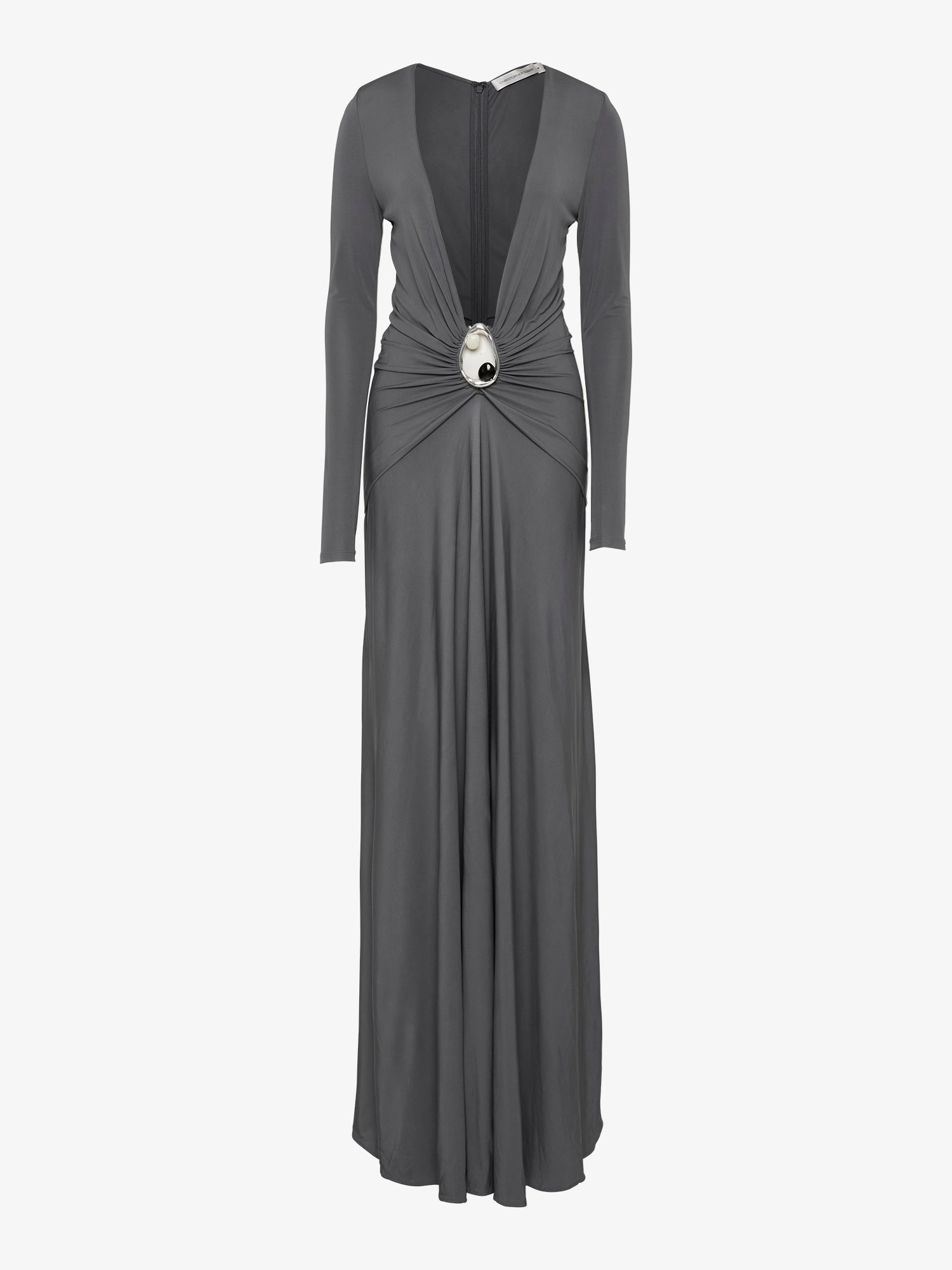 Orica Crystal Ruched Long Sleeve Dress