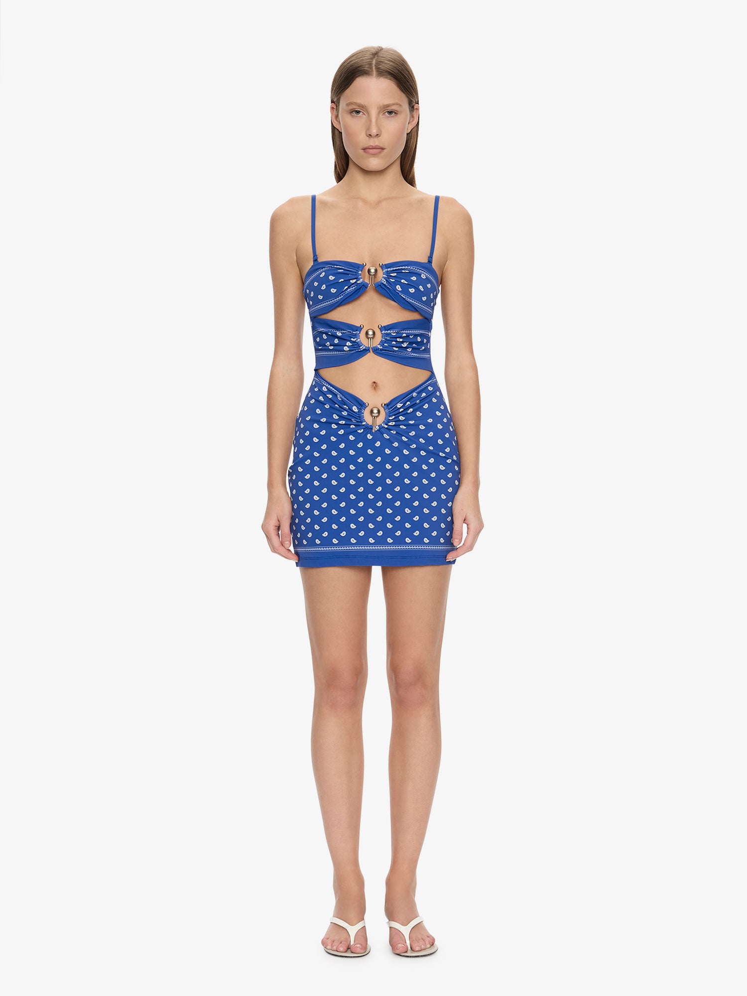 Bandana Ruched Orbit Mini Dress