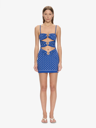Bandana Ruched Orbit Mini Dress