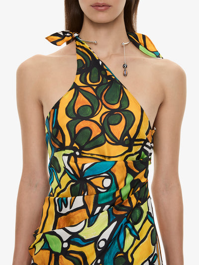 Tropic Nouveau Scarf Mini Dress