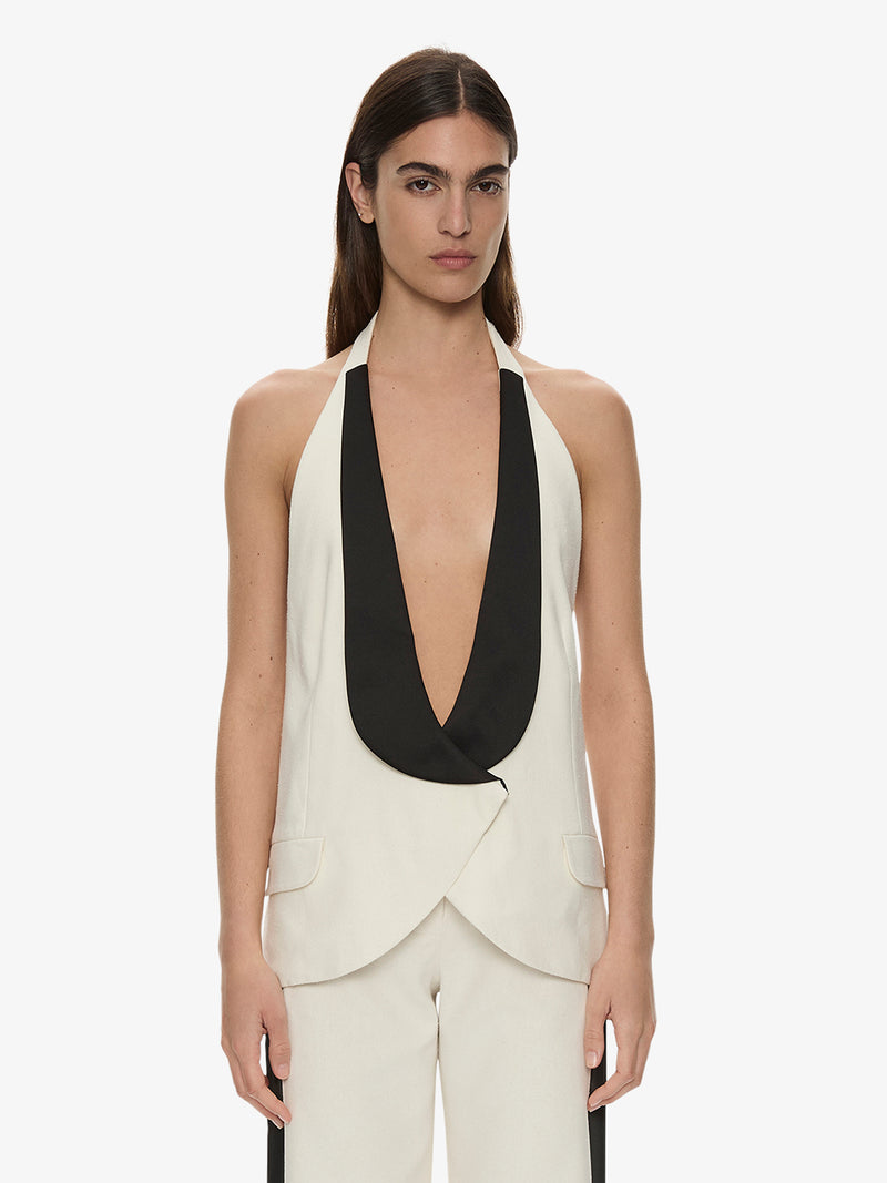 Tuxedo Contrast Silk Vest - Image 1