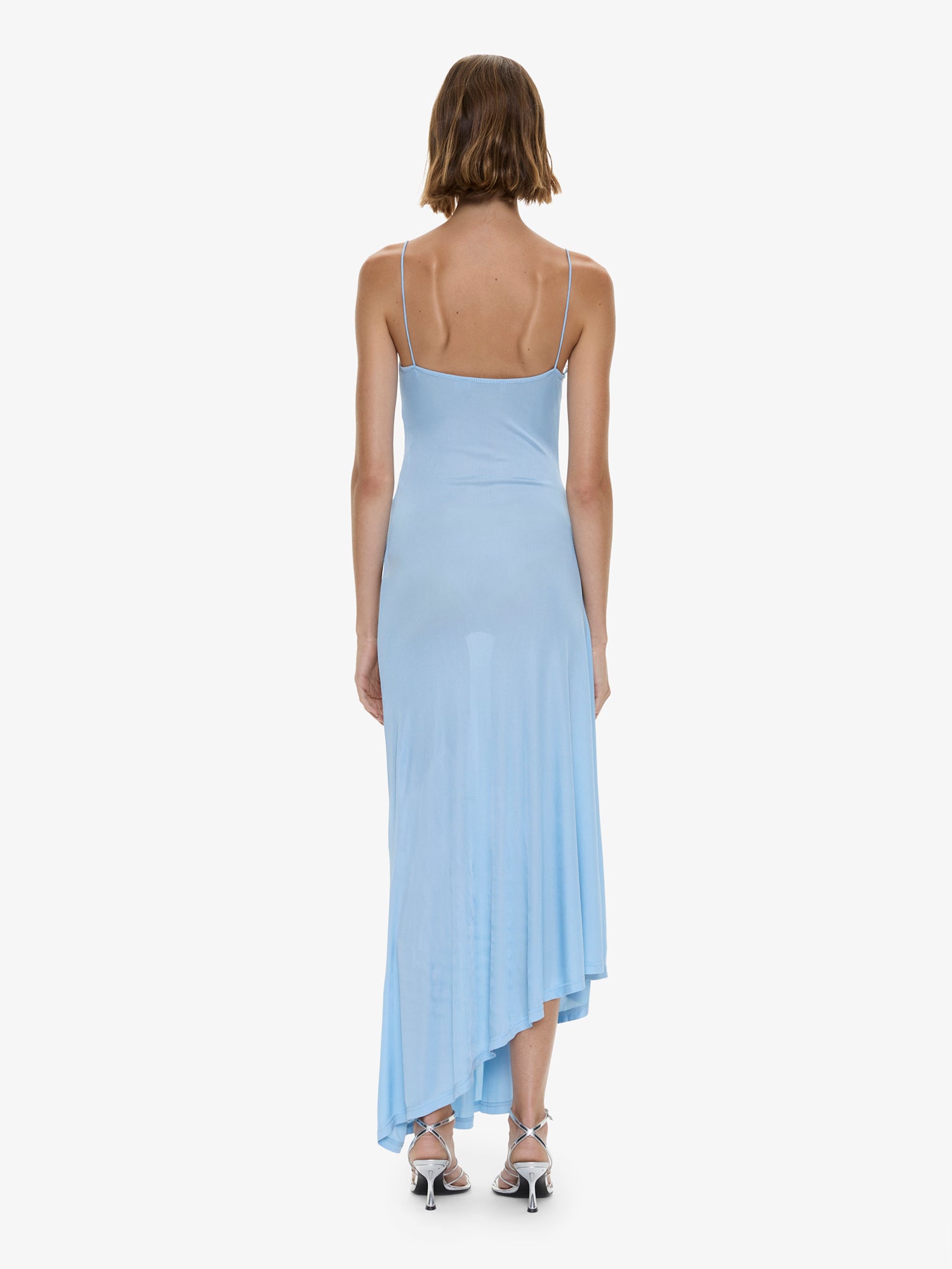christopher esber blue lace dress CHRISTOPHER ESBER blue lace mini dress with asymmetrical neckline Blue Christopher Esber
