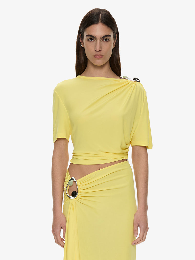 Orica Crystal Ruched Jersey Tee - Image 1