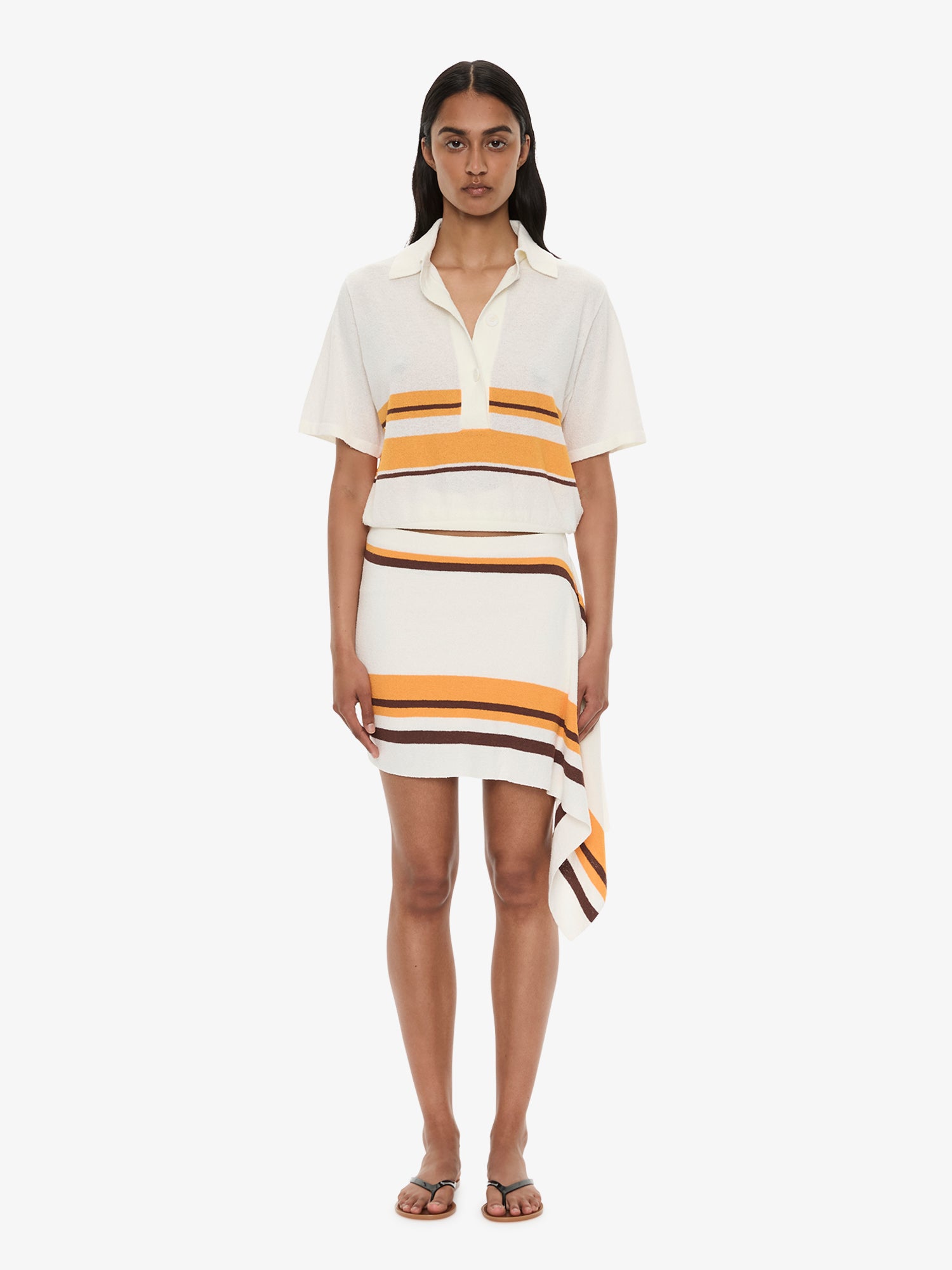 Stripe Knit Clean Polo