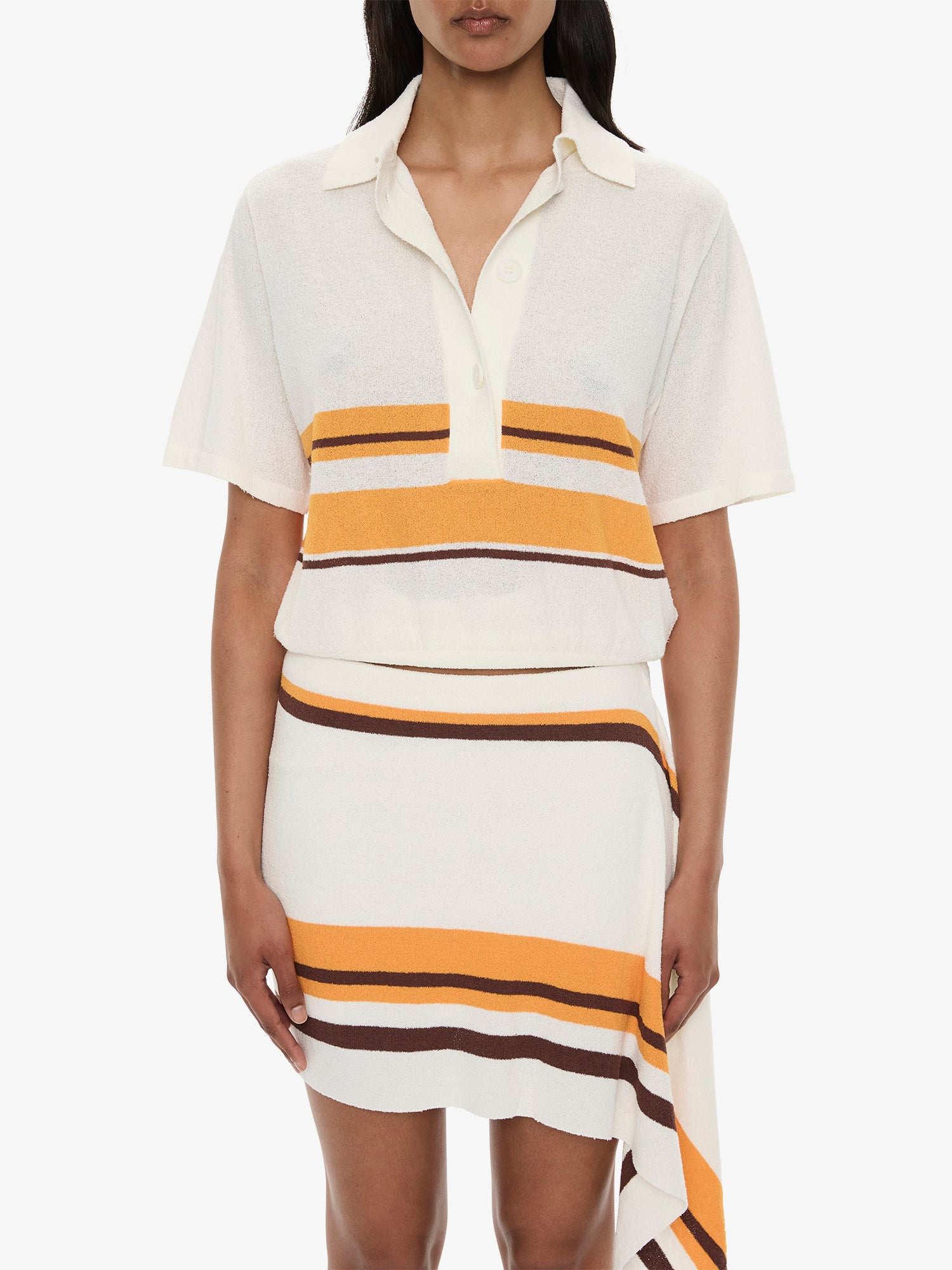 Straccio Knitted Extension Drape Mini Skirt