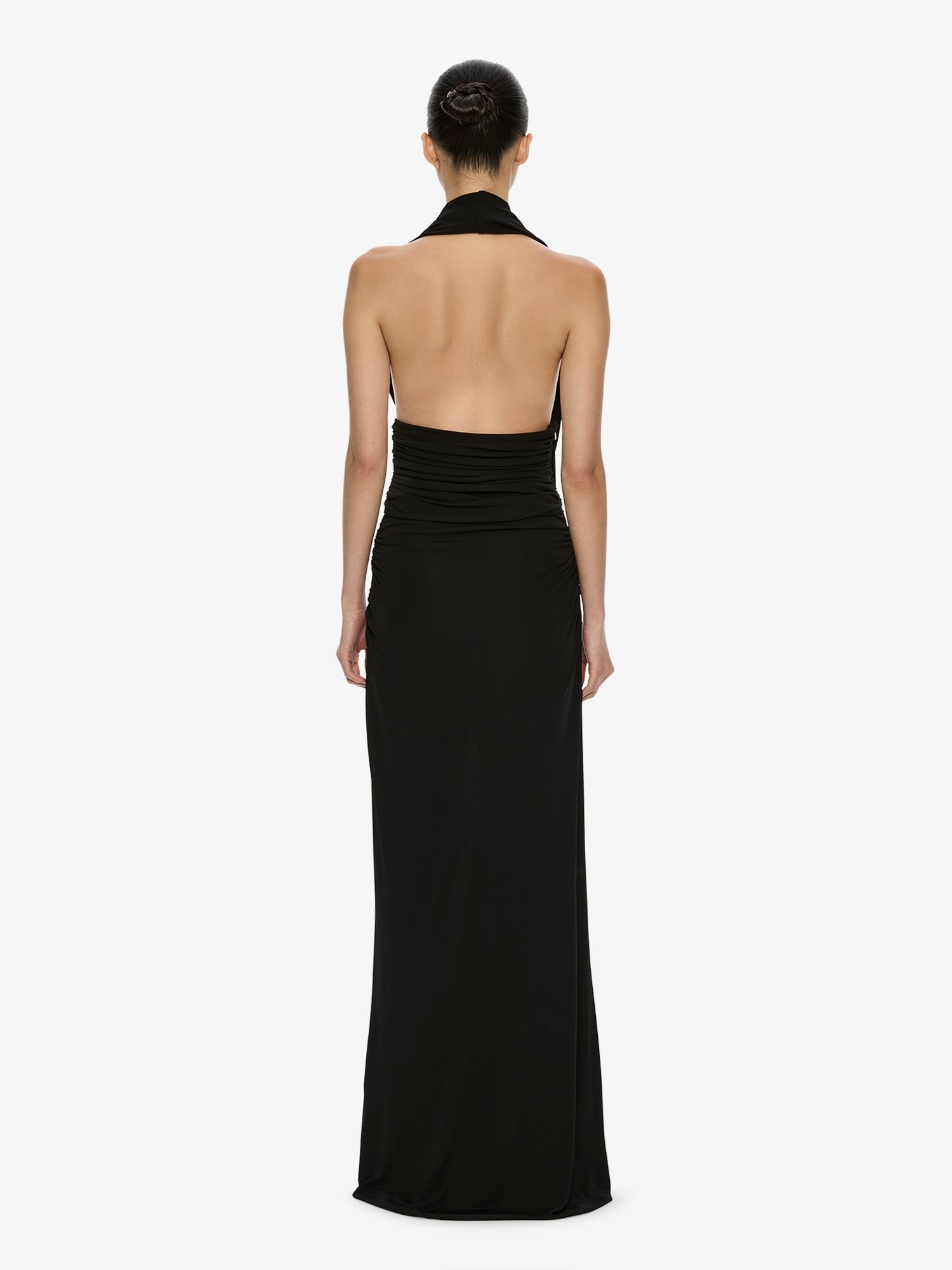 Draped Cummerbund Jersey Dress