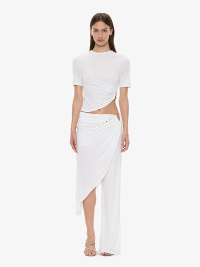 Crystal Cable Chain Draped Skirt Trouser