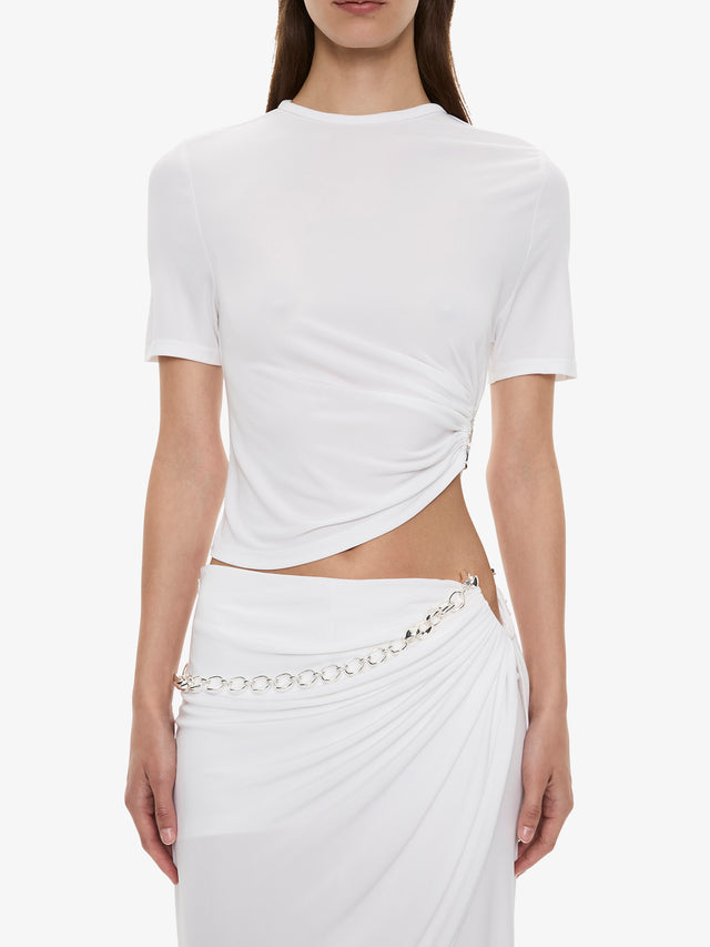 Crystal Cable Chain Draped Skirt Trouser