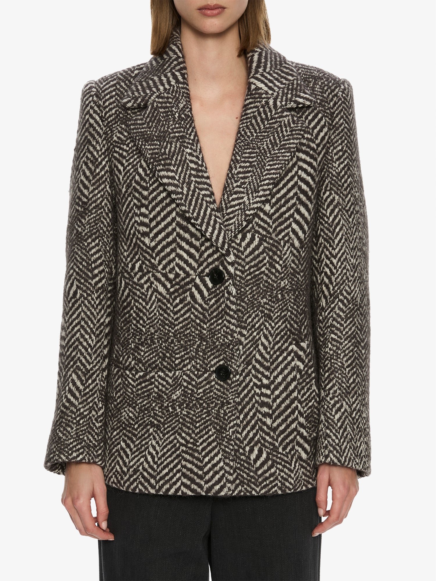 Warped Herringbone Peacoat
