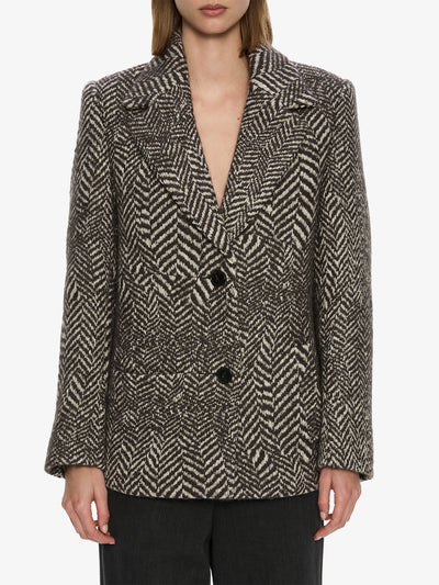 Warped Herringbone Peacoat