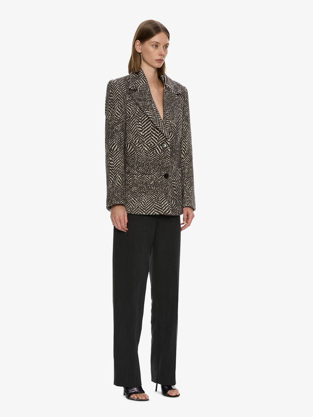 Warped Herringbone Peacoat