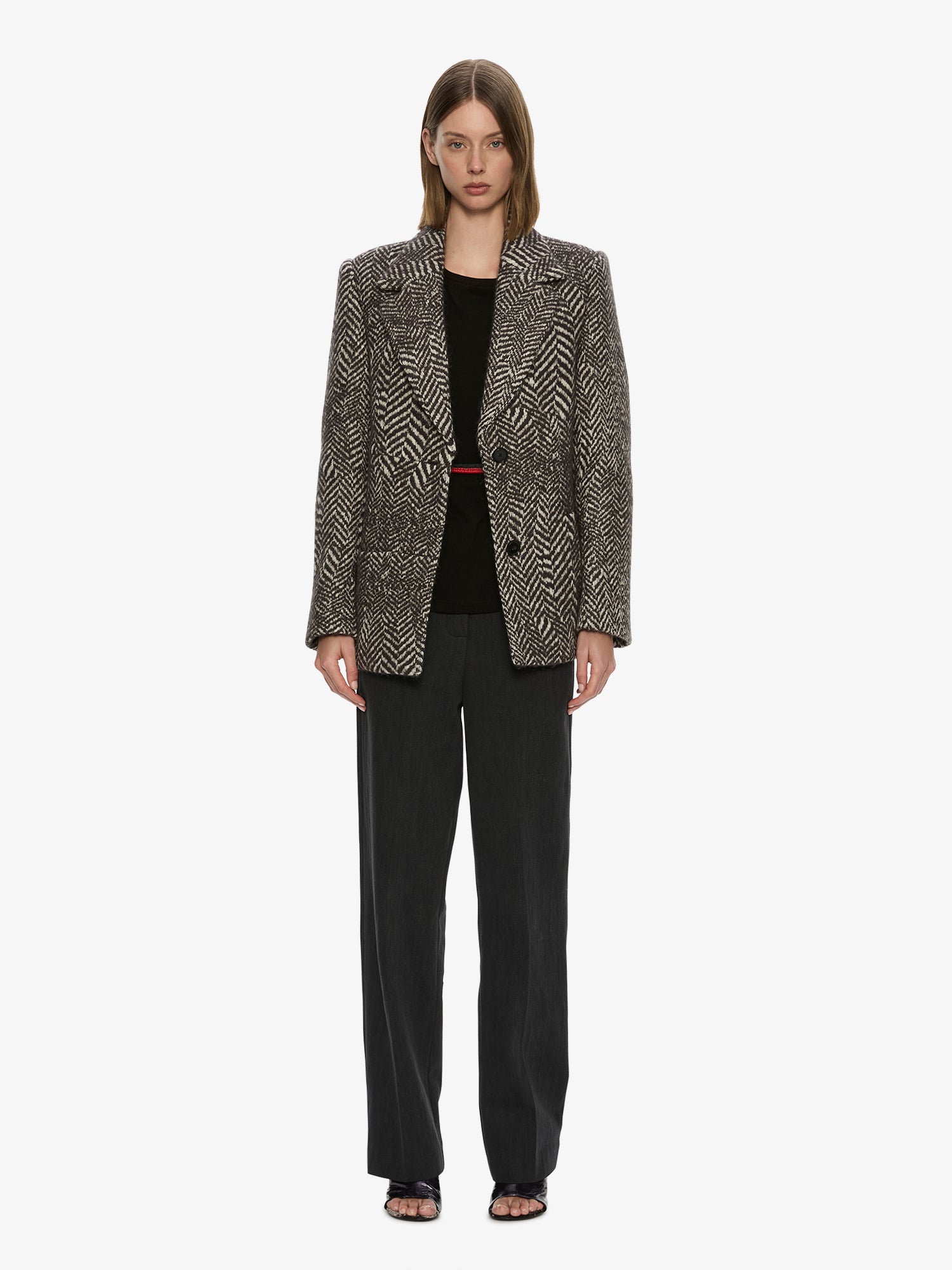 Warped Herringbone Peacoat