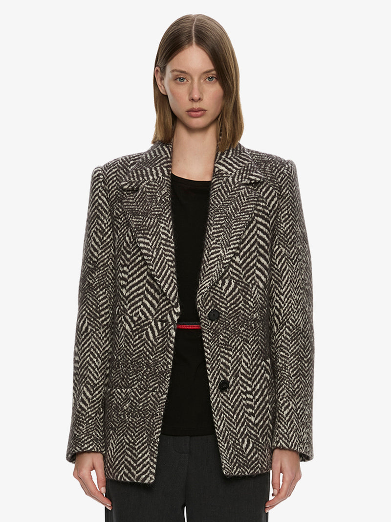 Warped Herringbone Peacoat - Image 4