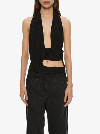 Draped Cummerbund Jersey Top