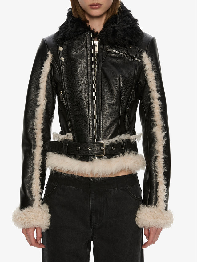 Tyler Shearling Biker Jacket
